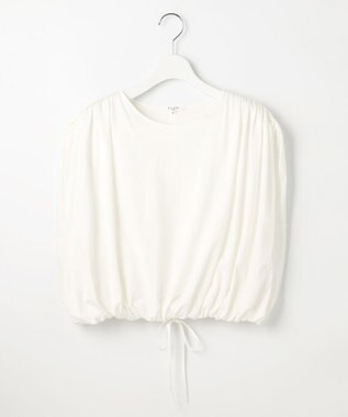 23区 S 【SLOW/一部店舗限定】ファインゲージ ギャザー Tシャツ ホワイト系