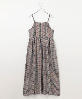 #Newans ボリュームチェックキャミワンピ ブルーチェック