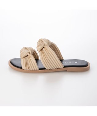 MODE ET JACOMO <carino>プリーツスポンジサンダル ベージュ
