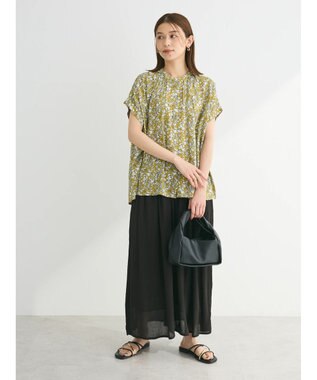 Green Parks レーヨンクレープスカーチョ Black