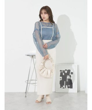 earth music&ecology マルチＷＡＹサス付タイトスカート Ivory