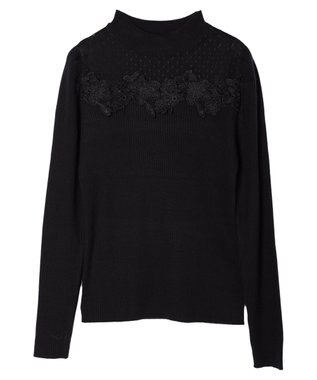 earth music&ecology シアードッキングニットプルオーバー Black