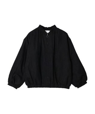 Green Parks スウェード調ギャザーブルゾン Black