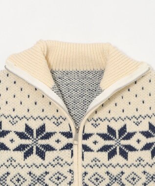 WEGO ユキガラダブルジップカーデ ホワイトアイボリー