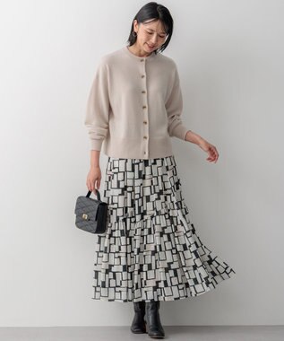 23区 L 【Oggi12月号掲載/洗える】ピュアカシミヤ ニットカーディガン ベージュ系