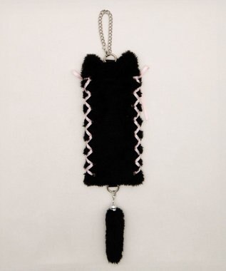 WEGO 【痛バ＆推し活グッズ】なりきりネコロングフォトケースキーホルダ－ ブラック