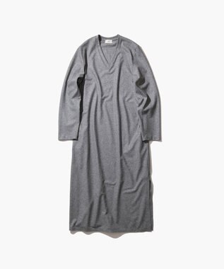 ATON MERINO COLLEGE JERSEY | Vネックドレス TOP GRAY