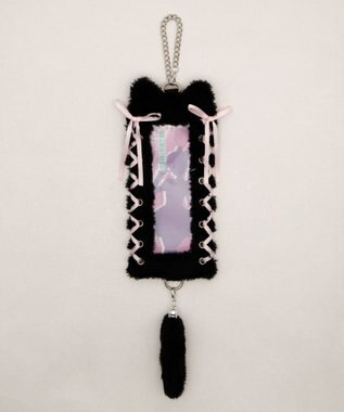 WEGO 【痛バ＆推し活グッズ】なりきりネコロングフォトケースキーホルダ－ ブラック