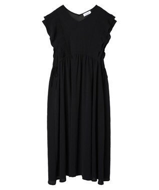 Green Parks ■ＥＳＣＡＲ　ピンタックフレアスリーブワンピース Black