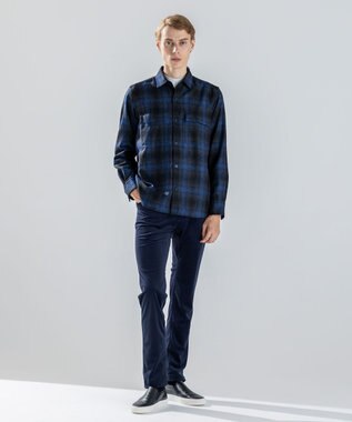 JOSEPH HOMME 【新素材】フェードフラノチェック / シャツブルゾン ネイビー系3