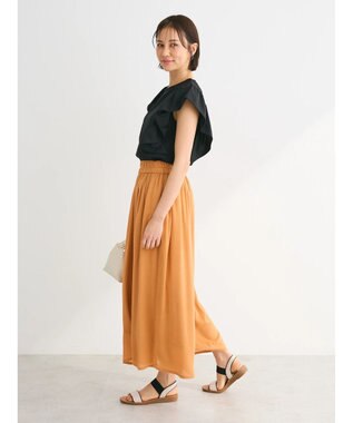 Green Parks ・ＳＵＧＡＲ　ＳＰＯＯＮ＜ＣＯＯＬ＞ラッフルスリーブＴＥＥ Black