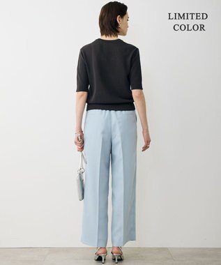 ICB L 【先行予約・WEB限定カラーあり】FluidBackSatin ワイドパンツ サックスグレー［WEB限定・総裏］