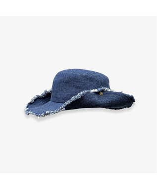 林八百吉商店 un chapeau  デニムフリンジハット ネイビー