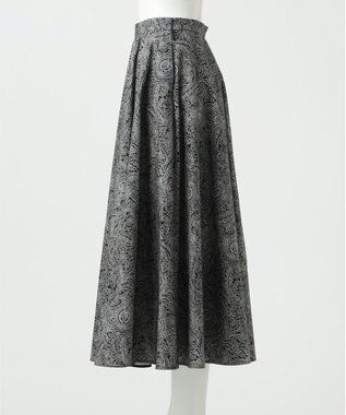 23区 【R(アール)】ジオメトリックペイズリープリント スカート ペイズリーブラック