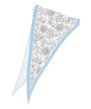 23区 【先行予約】Ericaキャラコ  ペイズリープリント スカーフ サックス系