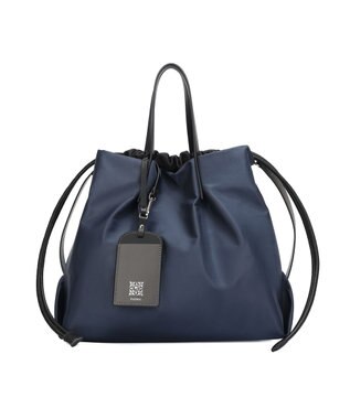 style code 【PADMA/パドマ】カードケース付　ナイロン巾着トートバッグ ネイビー