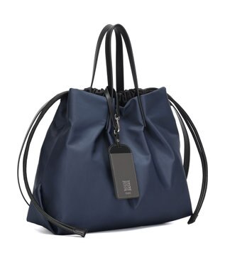 style code 【PADMA/パドマ】カードケース付　ナイロン巾着トートバッグ ネイビー