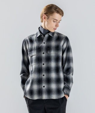 JOSEPH HOMME 【新素材】フェードフラノチェック / シャツブルゾン グレー系3