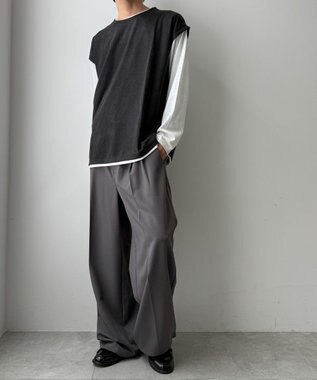 WEGO フェイクスウェードベストT（LS） ダークグレー