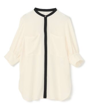 BEIGE， SIBYLLE /  配色カラーパフスリーブブラウス Ecru x Black