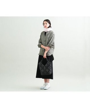 genten サステナブルカットワーク トートバッグ（大） クロ