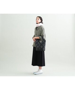 genten サステナブルカットワーク トートバッグ（大） クロ