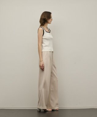 GRACE CONTINENTAL バイカラーリブニットノースリーブ ホワイト