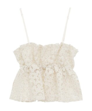 earth music&ecology キラキラフラワー刺繍ビスチェ Ivory