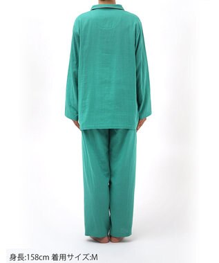 Wing パジャマ 綿100%(本体) 二重ガーゼ 3Lまで対応 大きいサイズ 長袖 長ズボン レディース EP1000 ウイング／ワコール メロン