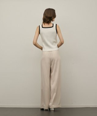 GRACE CONTINENTAL バイカラーリブニットノースリーブ ホワイト