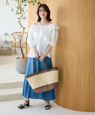 Green Parks ２ｗａｙ　フリルショートスリーブブラウス Off White