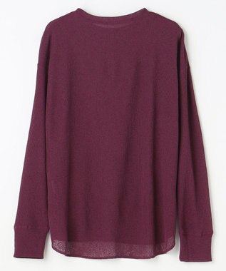 ANY L シアーワッフルロングスリーブTシャツ ワイン