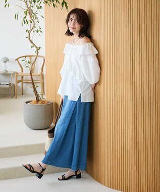 Green Parks ２ｗａｙ　フリルショートスリーブブラウス Off White