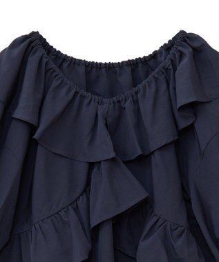 Green Parks ２ｗａｙ　フリルショートスリーブブラウス Dark Navy