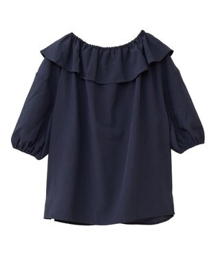 Green Parks ２ｗａｙ　フリルショートスリーブブラウス Dark Navy