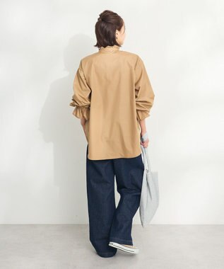 CRAFT STANDARD BOUTIQUE スタンドフリルブラウス Beige