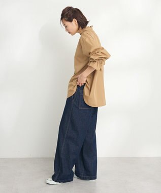 CRAFT STANDARD BOUTIQUE スタンドフリルブラウス Beige