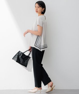 23区 【新色追加/洗える】2WAYストレッチツイル ドロスト パンツ ブラック系