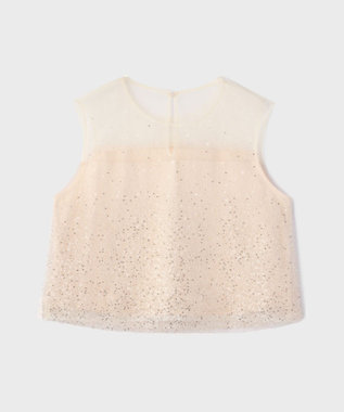 GRACE CONTINENTAL ビーズ刺繍トップ ベージュ
