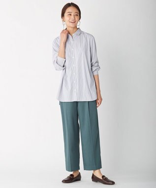 J.PRESS LADIES 【洗える】コットンセルロース チノ パンツ スモーキーグリーン系