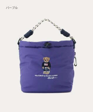 MOONBAT POLO RALPH LAUREN(ポロ ラルフローレン) FLAG BEAR ポロベア ショルダー レインバッグ 無地 刺繍 傘袋 パープル