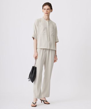 ICB L 【洗える】ライトダブルクロス ストレートパンツ トープ系