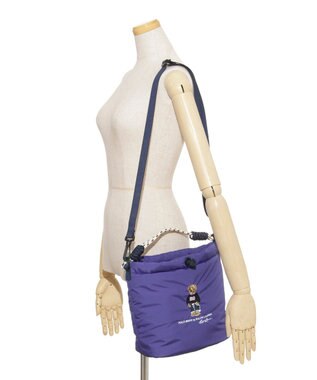 MOONBAT POLO RALPH LAUREN(ポロ ラルフローレン) FLAG BEAR ポロベア ショルダー レインバッグ 無地 刺繍 傘袋 パープル