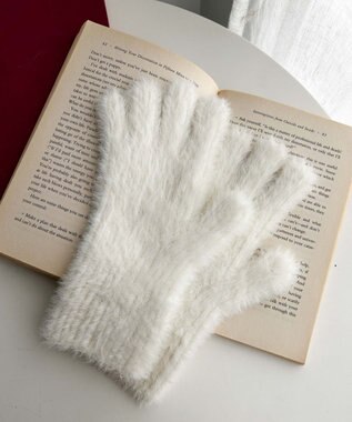  指出し穴付きシャギーグローブ