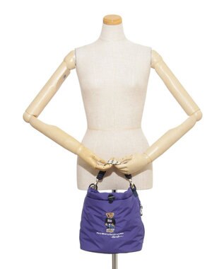 MOONBAT POLO RALPH LAUREN(ポロ ラルフローレン) FLAG BEAR ポロベア ショルダー レインバッグ 無地 刺繍 傘袋 パープル