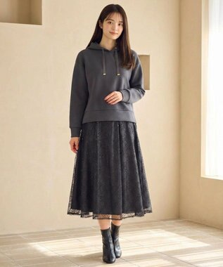 Feroux きれいめダンボール フーディー グレー系