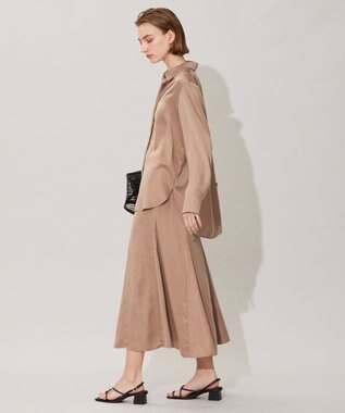 ICB 【洗える】 ルゼブフィブリルサテン シャツ レディッシュブラウン系