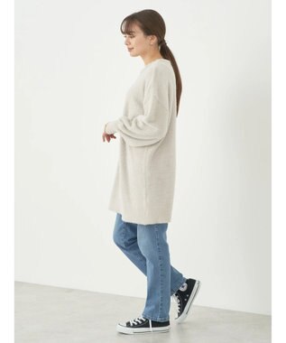 earth music&ecology ミニシャギーチュニック Gray Beige