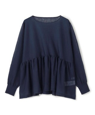 UNFILO シアー ペプラムニット ネイビー