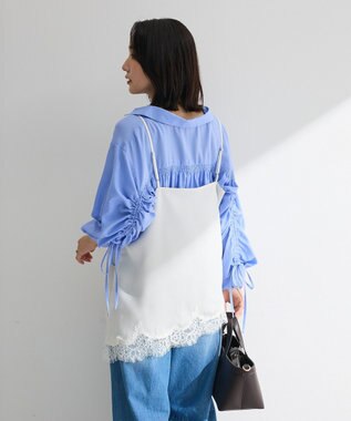 Green Parks レースドッキングサテンビスチェ Ivory